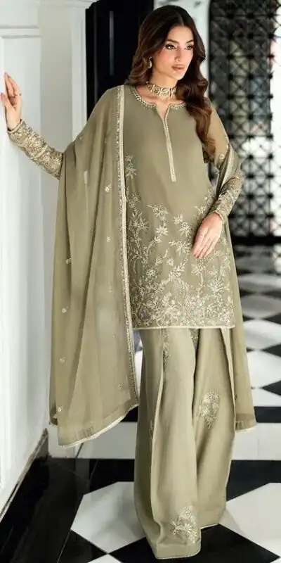 RTC 6037 Sage Green Faux Georgette Salwar Suit with Designer Work. Affordable Price ₹2149. Delivery 4-6 Working Days. Shop now. | Casual Suits, Jump Suits, Creative suits, Designer Suits, Palazzo Suits, Party Wear Suits, Patiala Suits, Salwar suit, Straight Suits