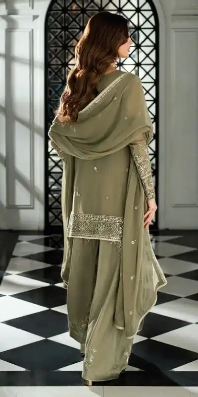 RTC 6037 Sage Green Faux Georgette Salwar Suit with Designer Work. Affordable Price ₹2149. Delivery 4-6 Working Days. Shop now. | Casual Suits, Jump Suits, Creative suits, Designer Suits, Palazzo Suits, Party Wear Suits, Patiala Suits, Salwar suit, Straight Suits