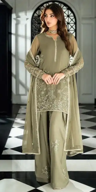 RTC 6037 Sage Green Faux Georgette Salwar Suit with Designer Work. Affordable Price ₹2149. Delivery 4-6 Working Days. Shop now. | Casual Suits, Jump Suits, Creative suits, Designer Suits, Palazzo Suits, Party Wear Suits, Patiala Suits, Salwar suit, Straight Suits