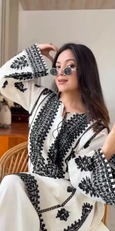 SRK 5349 White Rayon Butti Silk Salwar Suit with Embroidery Work. Special Price ₹1899. Delivery 4-6 Working Days. Shop now. | Casual Suits, Jump Suits, Creative suits, Designer Suits, Palazzo Suits, Party Wear Suits, Patiala Suits, Salwar suit, Straight Suits