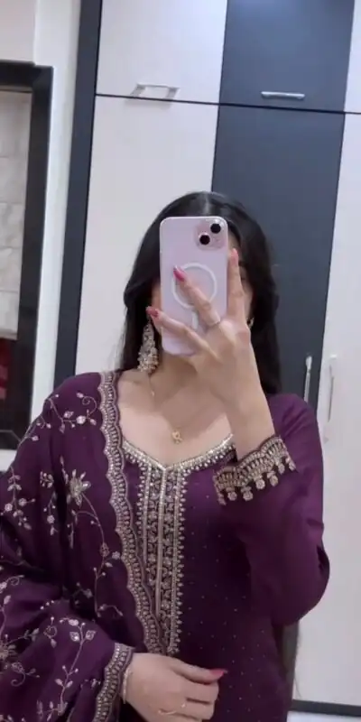 JF 048 Wine Color Georgette Salwar Suit with Designer Work. Affordable Price ₹2149. Delivery 4-6 Working Days. Online Shop now. | Casual Suits, Jump Suits, Creative suits, Designer Suits, Palazzo Suits, Party Wear Suits, Patiala Suits, Salwar suit, Straight Suits