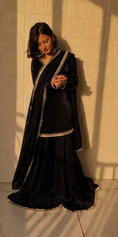 ZB 5063 Black Fandy Silk Salwar Suit with Embroidery Work. Wedding, Party, Festive, Events Now at just ₹1949. Delivery 4-6 Working Days. Shop now. | Casual Suits, Jump Suits, Creative suits, Designer Suits, Palazzo Suits, Party Wear Suits, Patiala Suits, Salwar suit, Straight Suits
