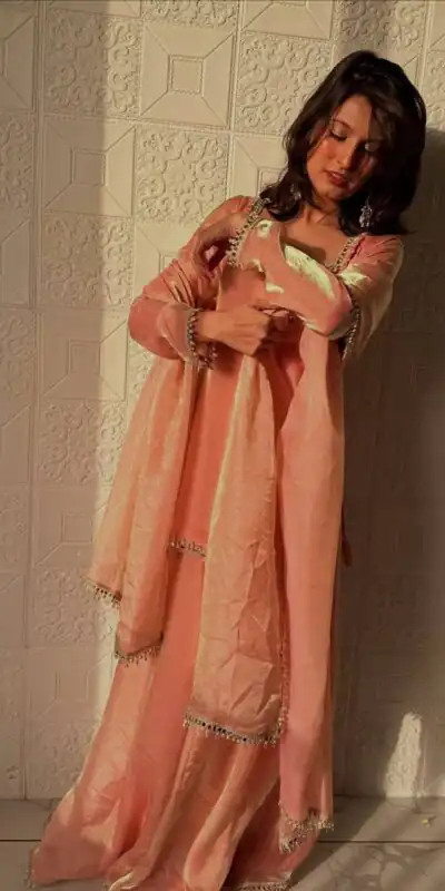 ZB 5063 Peach Fandy Silk Salwar Suit with Embroidery Work. Wedding, Party, Festive, Events Now at just ₹1949. Delivery 4-6 Working Days. Shop now. | Casual Suits, Jump Suits, Creative suits, Designer Suits, Palazzo Suits, Party Wear Suits, Patiala Suits, Salwar suit, Straight Suits