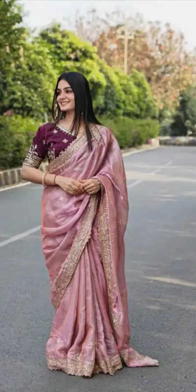 JR 666 Pink Fendy Satin Saree Perfect for Wedding, Party, Durga Puja, Raksha Bandhan, Sangeet – . Festive Deal ₹1949. Delivery 4-6 Working Days. | Creative Sarees, Bollywood Sarees, Designer Sarees, Embroidered Sarees, Ethnic Saree, Modern Digital sarees, Party Wear Sarees, Sarees