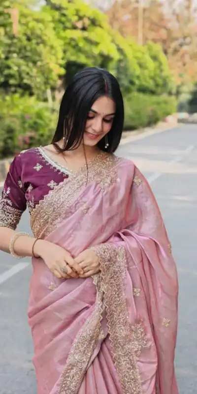 JR 666 Pink Fendy Satin Saree Perfect for Wedding, Party, Durga Puja, Raksha Bandhan, Sangeet – . Festive Deal ₹1949. Delivery 4-6 Working Days. | Creative Sarees, Bollywood Sarees, Designer Sarees, Embroidered Sarees, Ethnic Saree, Modern Digital sarees, Party Wear Sarees, Sarees