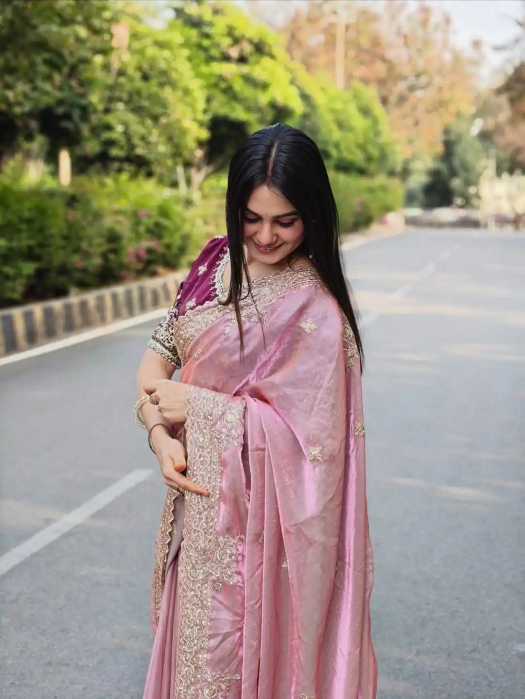 JR 666 Pink Fendy Satin Saree Perfect for Wedding, Party, Durga Puja, Raksha Bandhan, Sangeet – . Festive Deal ₹1949. Delivery 4-6 Working Days. | Creative Sarees, Bollywood Sarees, Designer Sarees, Embroidered Sarees, Ethnic Saree, Modern Digital sarees, Party Wear Sarees, Sarees