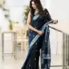 KPR 120 Black Soft Lilan Slab Saree Perfect for Wedding, Party, Lohri, Durga Puja, Pongal – . Get it for ₹1349. Delivery 4-6 Working Days. Shop now. | Creative Sarees, Bollywood Sarees, Designer Sarees, Embroidered Sarees, Ethnic Saree, Modern Digital sarees, Party Wear Sarees, Sarees