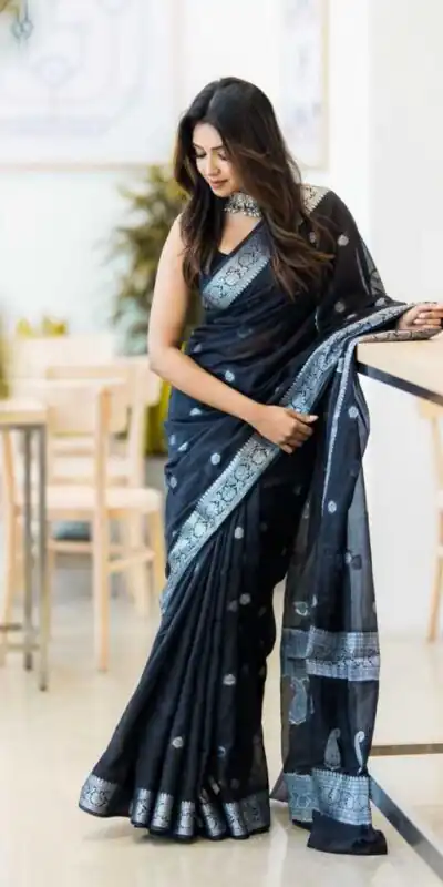 KPR 120 Black Soft Lilan Slab Saree Perfect for Wedding, Party, Lohri, Durga Puja, Pongal – . Get it for ₹1349. Delivery 4-6 Working Days. Shop now. | Creative Sarees, Bollywood Sarees, Designer Sarees, Embroidered Sarees, Ethnic Saree, Modern Digital sarees, Party Wear Sarees, Sarees