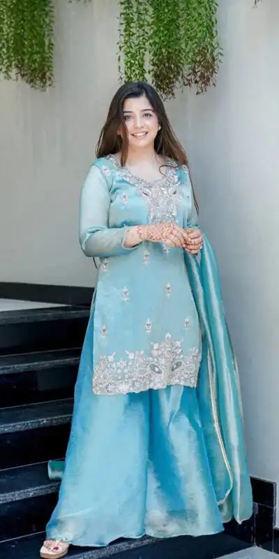 DC 114 Blue Fandy Satin Salwar Suit with Embroidery Work & Lace Work. Exclusive Offer ₹1899. Delivery 4-6 Working Days. Shop now. | Casual Suits, Jump Suits, Creative suits, Designer Suits, Palazzo Suits, Party Wear Suits, Patiala Suits, Salwar suit, Straight Suits