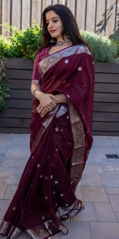 KPR 120 Maroon Soft Lilan Slab Saree Perfect for Wedding, Party, Lohri, Durga Puja, Pongal – . Get it for ₹1349. Delivery 4-6 Working Days. Shop now. | Creative Sarees, Bollywood Sarees, Designer Sarees, Embroidered Sarees, Ethnic Saree, Modern Digital sarees, Party Wear Sarees, Sarees