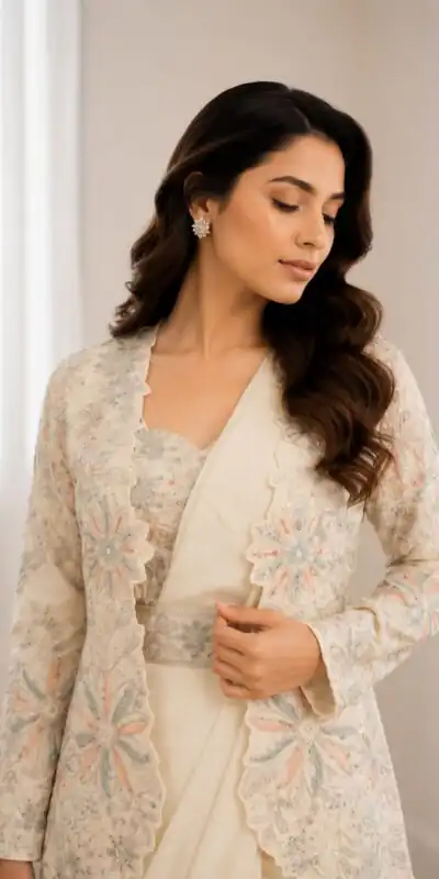 BB 62 Off White Crap Silk Saree with Embroidery Work. Wedding, Party, Festive, Events Festive Deal ₹2499. Delivery 4-6 Working Days. Shop now. | Creative Sarees, Bollywood Sarees, Designer Sarees, Embroidered Sarees, Ethnic Saree, Modern Digital sarees, Party Wear Sarees, Sarees