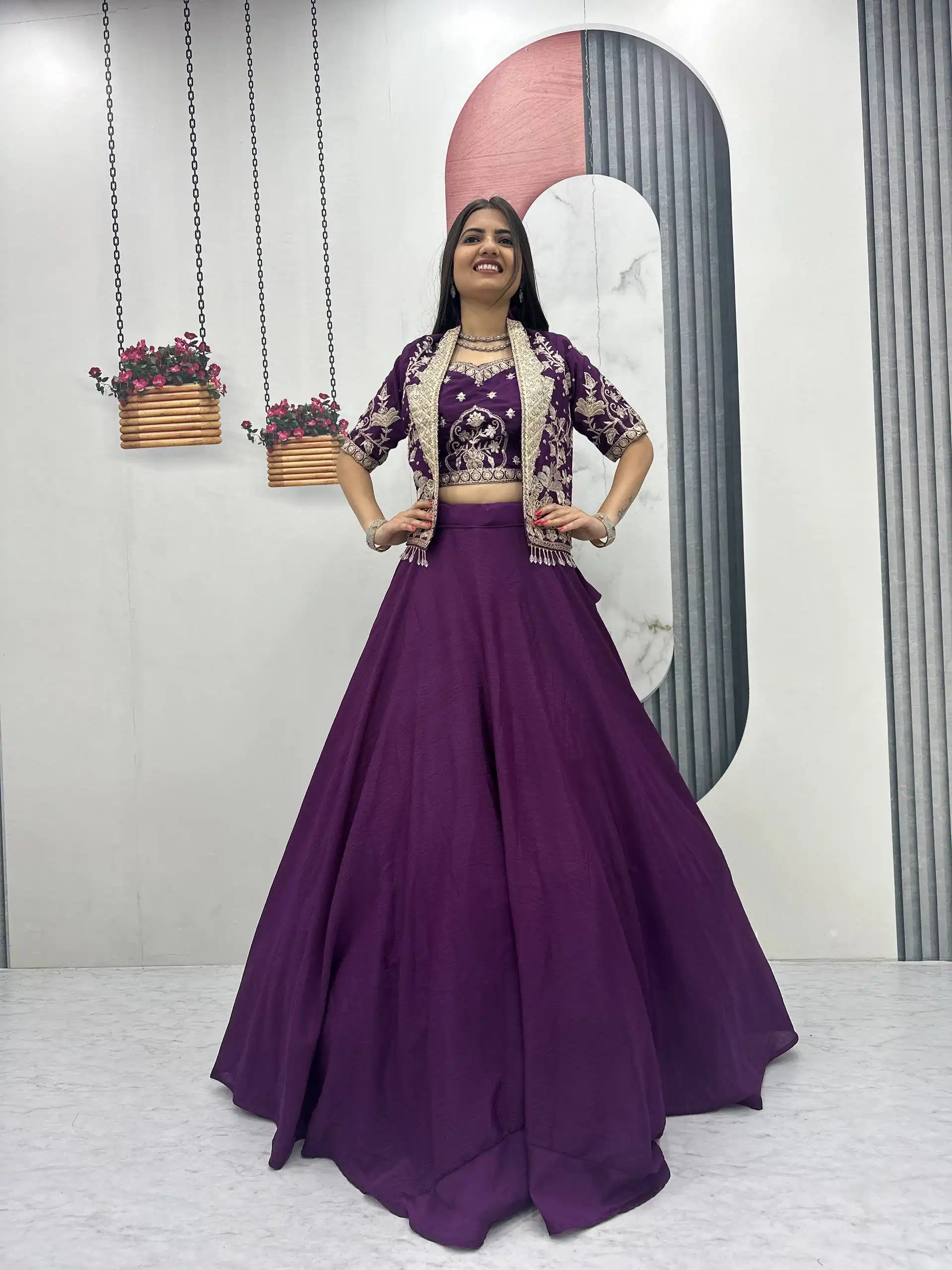 PC 566 Purple Color Chinon silk Lehenga Choli with Cut Work. Special Online Price ₹2649. Delivery 4-6 Working Days. Shop now. | Bollywood Lehenga, Creative Lehenga, Designer Lehenga, Embroidered Lehenga, Lehenga, Party Wear Lehenga