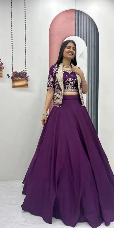 PC 566 Purple Color Chinon silk Lehenga Choli with Cut Work. Special Online Price ₹2649. Delivery 4-6 Working Days. Shop now. | Bollywood Lehenga, Creative Lehenga, Designer Lehenga, Embroidered Lehenga, Lehenga, Party Wear Lehenga
