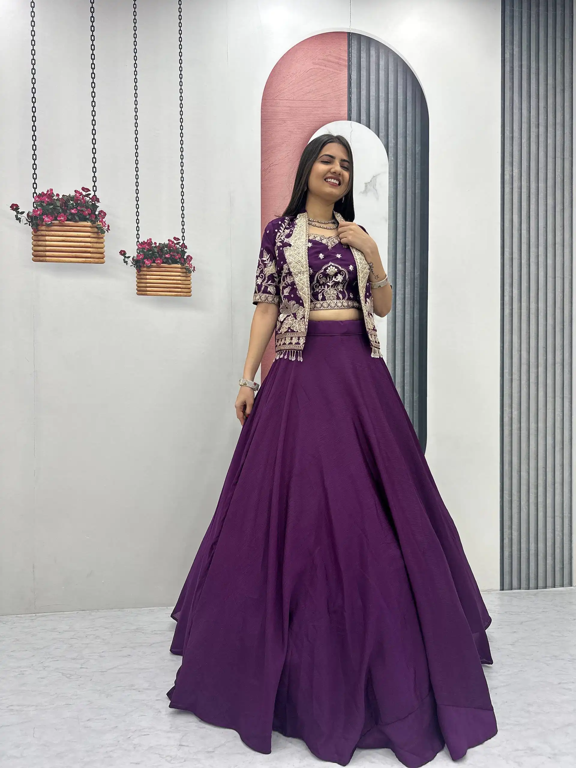PC 566 Purple Color Chinon silk Lehenga Choli with Cut Work. Special Online Price ₹2649. Delivery 4-6 Working Days. Shop now. | Bollywood Lehenga, Creative Lehenga, Designer Lehenga, Embroidered Lehenga, Lehenga, Party Wear Lehenga