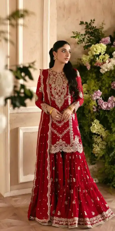 RTC 6032 Red Faux Georgette Salwar Suit Perfect for Wedding, Party, Family Gatherings, Sangeet, Housewarming – . Affordable Price ₹2549. Days | Casual Suits, Jump Suits, Creative suits, Designer Suits, Palazzo Suits, Party Wear Suits, Patiala Suits, Salwar suit, Straight Suits