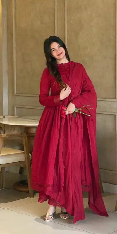 VLM 337 Red Roman Silk Gown Perfect for Wedding, Party, Ethnic Day, Haldi, Diwali – . Festive Deal ₹2099. Delivery 4-6 Working Days. Shop now. | Bollywood Gowns, Creative Gowns, Designer Gowns, Embroidered Gowns, Gowns, Party Wear Gowns