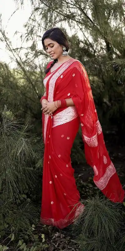 KPR 120 Red Soft Lilan Slab Saree Perfect for Wedding, Party, Lohri, Durga Puja, Pongal – . Get it for ₹1349. Delivery 4-6 Working Days. Shop now. | Creative Sarees, Bollywood Sarees, Designer Sarees, Embroidered Sarees, Ethnic Saree, Modern Digital sarees, Party Wear Sarees, Sarees