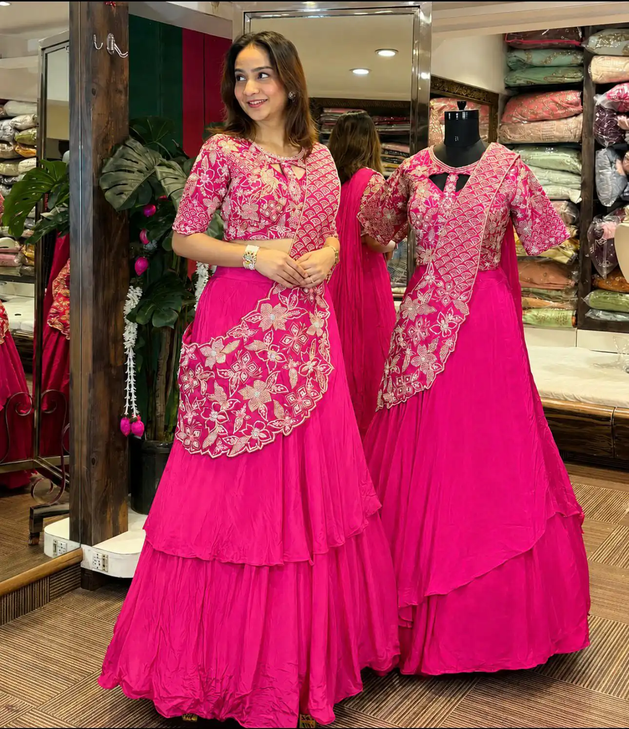 BB 75 Pink Color French Crape Saree with Embroidery Work. Wedding, Party, Festive, Online Best Price ₹2399. Delivery 4-6 Working Days. Shop now. | Creative Sarees, Bollywood Sarees, Designer Sarees, Embroidered Sarees, Ethnic Saree, Modern Digital sarees, Party Wear Sarees, Sarees