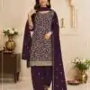 FC 3114 Wine Blooming Fox Georgette Salwar Suit with Embroidery Work. Exclusive Offer ₹2499. Delivery 4-6 Working Days. Shop now. | Casual Suits, Jump Suits, Creative suits, Designer Suits, Palazzo Suits, Party Wear Suits, Patiala Suits, Salwar suit, Straight Suits
