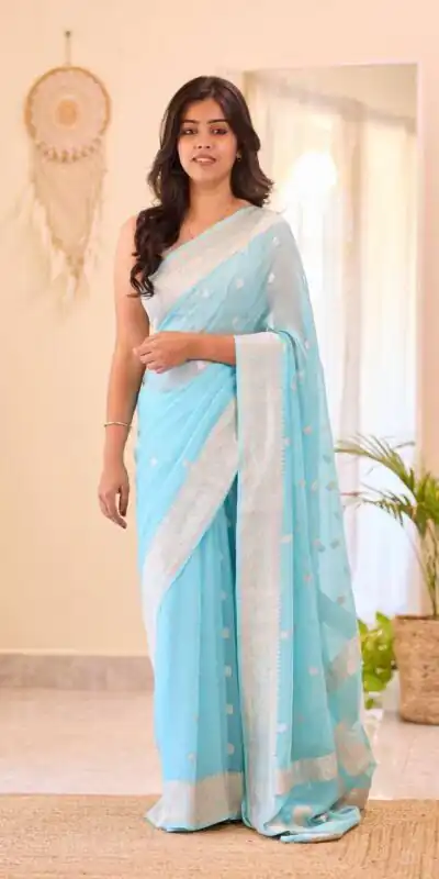 KPR 255 Sky Blue Soft Lilan Slab Saree Perfect for Wedding, Party, Lohri, Durga Puja, Pongal – . Get it for ₹1349. Delivery 4-6 Working Days. Shop now. | Creative Sarees, Bollywood Sarees, Designer Sarees, Embroidered Sarees, Ethnic Saree, Modern Digital sarees, Party Wear Sarees, Sarees