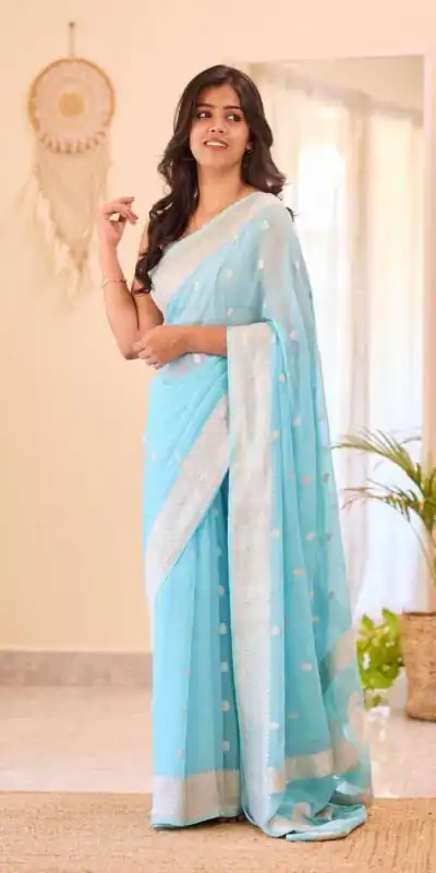 KPR 255 Sky Blue Soft Lilan Slab Saree Perfect for Wedding, Party, Lohri, Durga Puja, Pongal – . Get it for ₹1349. Delivery 4-6 Working Days. Shop now. | Creative Sarees, Bollywood Sarees, Designer Sarees, Embroidered Sarees, Ethnic Saree, Modern Digital sarees, Party Wear Sarees, Sarees