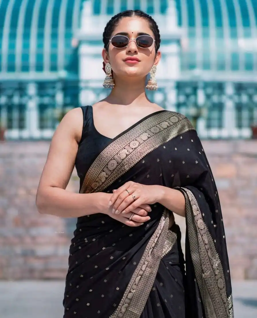 KP 303 Black in Soft Lichi Silk Jacquard Work Designer Work Saree . Exclusive Offer ₹1349. Delivery 4-6 Working Days. Shop now. | Creative Sarees, Bollywood Sarees, Designer Sarees, Embroidered Sarees, Ethnic Saree, Modern Digital sarees, Party Wear Sarees, Sarees