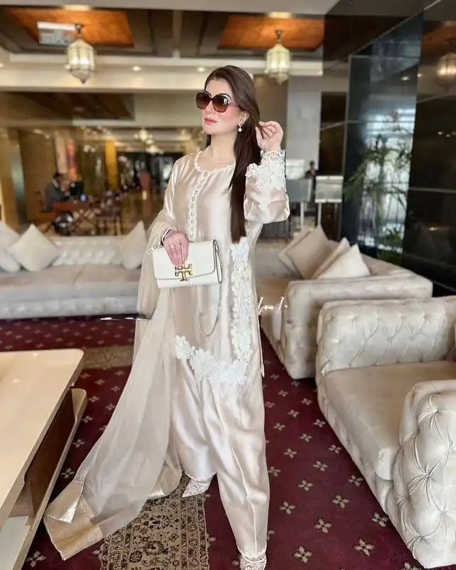 ST 213 Cream Color Natural Crep Salwar Suit with Embroidery Work. Wedding, Party, Festive, Best Price ₹1899. Delivery 4-6 Working Days. Shop now. | Casual Suits, Jump Suits, Creative suits, Designer Suits, Palazzo Suits, Party Wear Suits, Patiala Suits, Salwar suit, Straight Suits