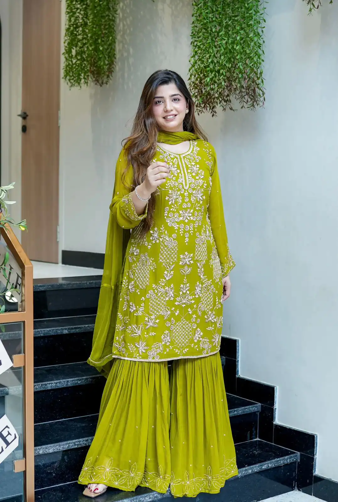 JF 027 Green in Faux Georgette Mirror Embroidery Work Salwar Suit . Best Price ₹1949. Delivery 4-6 Working Days. Shop now. | Casual Suits, Jump Suits, Creative suits, Designer Suits, Palazzo Suits, Party Wear Suits, Patiala Suits, Salwar suit, Straight Suits