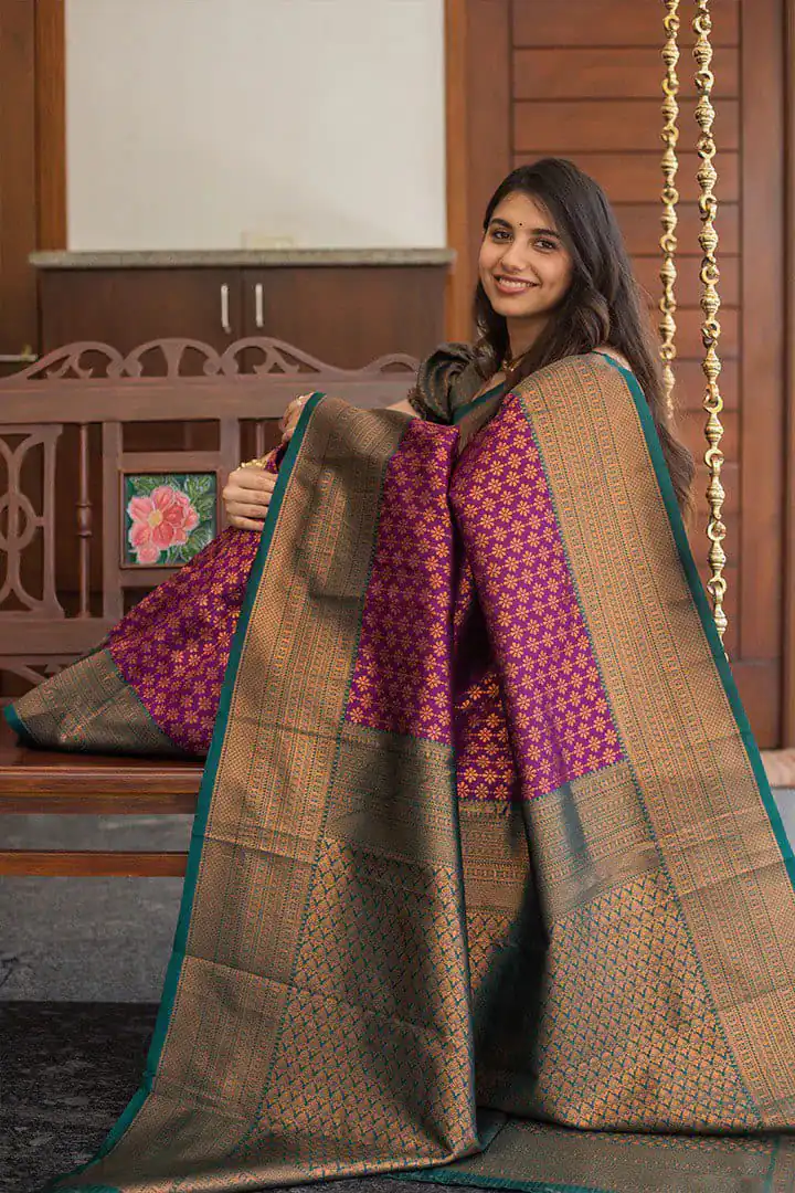 KPR 220 Maroon Soft Lichi Silk Saree Perfect for Wedding, Party, Reception, Diwali, Ethnic Day – . Affordable Price ₹1449. Delivery 4-6 Working Days. | Creative Sarees, Bollywood Sarees, Designer Sarees, Embroidered Sarees, Ethnic Saree, Modern Digital sarees, Party Wear Sarees, Sarees