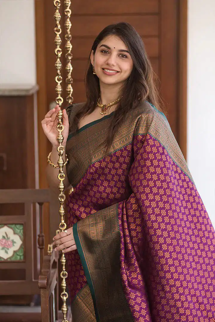 KPR 220 Maroon Soft Lichi Silk Saree Perfect for Wedding, Party, Reception, Diwali, Ethnic Day – . Affordable Price ₹1449. Delivery 4-6 Working Days. | Creative Sarees, Bollywood Sarees, Designer Sarees, Embroidered Sarees, Ethnic Saree, Modern Digital sarees, Party Wear Sarees, Sarees