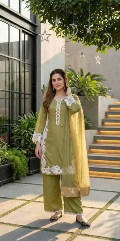 ST 213 Mehandi Color Natural Crep Salwar Suit with Embroidery Work. Wedding, Party, Festive, Best Price ₹1899. Delivery 4-6 Working Days. Shop now. | Casual Suits, Jump Suits, Creative suits, Designer Suits, Palazzo Suits, Party Wear Suits, Patiala Suits, Salwar suit, Straight Suits