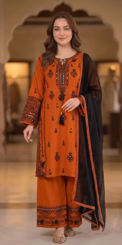 BE 465 Orange in Faux Georgette Mirror Embroidery Work Salwar Suit . Best Price ₹1999. Delivery 4-6 Working Days. Shop now. | Casual Suits, Jump Suits, Creative suits, Designer Suits, Palazzo Suits, Party Wear Suits, Patiala Suits, Salwar suit, Straight Suits