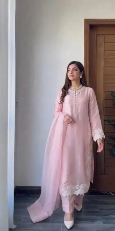 ST 213 Pink Color Natural Crep Salwar Suit with Embroidery Work. Wedding, Party, Festive, Best Price ₹1899. Delivery 4-6 Working Days. Shop now. | Casual Suits, Jump Suits, Creative suits, Designer Suits, Palazzo Suits, Party Wear Suits, Patiala Suits, Salwar suit, Straight Suits