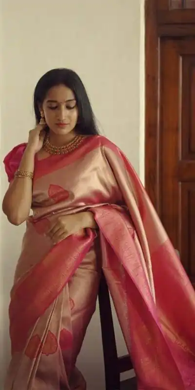 KP 5025 Pink in Soft Lichi Silk Jacquard Work Designer Work Saree . Exclusive Offer ₹1449. Delivery 4-6 Working Days. Shop now. | Creative Sarees, Bollywood Sarees, Designer Sarees, Embroidered Sarees, Ethnic Saree, Modern Digital sarees, Party Wear Sarees, Sarees