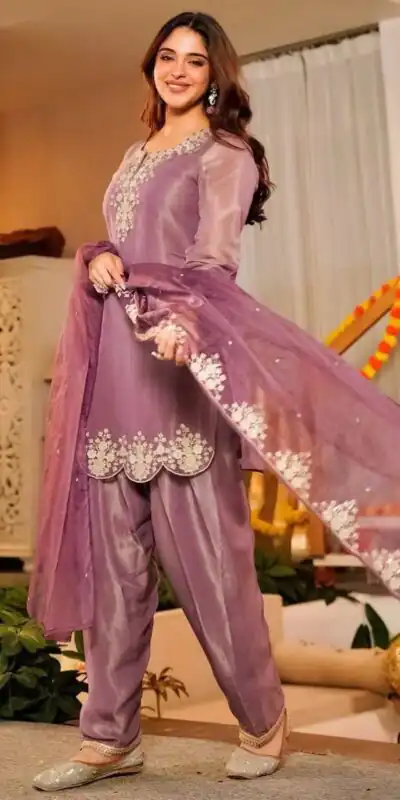 DC 116 Purple Fandy Satin Salwar Suit with Embroidery Work & Lace Work. Exclusive Offer ₹1999. Delivery 4-6 Working Days. Shop now. | Casual Suits, Jump Suits, Creative suits, Designer Suits, Palazzo Suits, Party Wear Suits, Patiala Suits, Salwar suit, Straight Suits