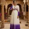 KA 1263 Purple |Star Georgette Gown with Thread Embroidery & Embroidery Work. Special Price ₹1669. Delivery 4-6 Working Days. Shop now. | Bollywood Gowns, Creative Gowns, Designer Gowns, Embroidered Gowns, Gowns, Party Wear Gowns
