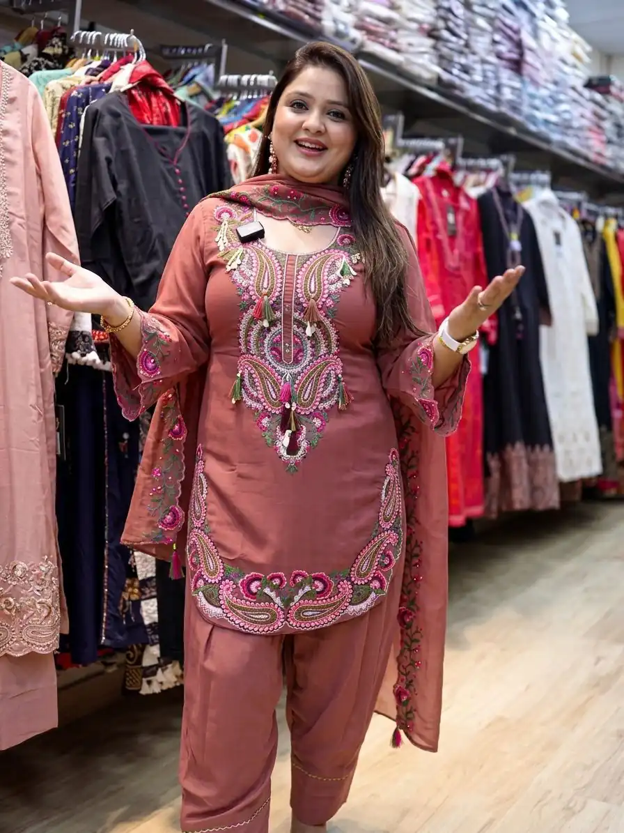 SRK 5348 Rust Color Georgette Mirror Embroidery Work Salwar Suit . Best Price ₹2399. Delivery 4-6 Working Days. Shop now. | Casual Suits, Jump Suits, Creative suits, Designer Suits, Palazzo Suits, Party Wear Suits, Patiala Suits, Salwar suit, Straight Suits