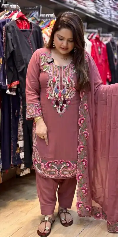 SRK 5348 Rust Color Georgette Mirror Embroidery Work Salwar Suit . Best Price ₹2399. Delivery 4-6 Working Days. Shop now. | Casual Suits, Jump Suits, Creative suits, Designer Suits, Palazzo Suits, Party Wear Suits, Patiala Suits, Salwar suit, Straight Suits