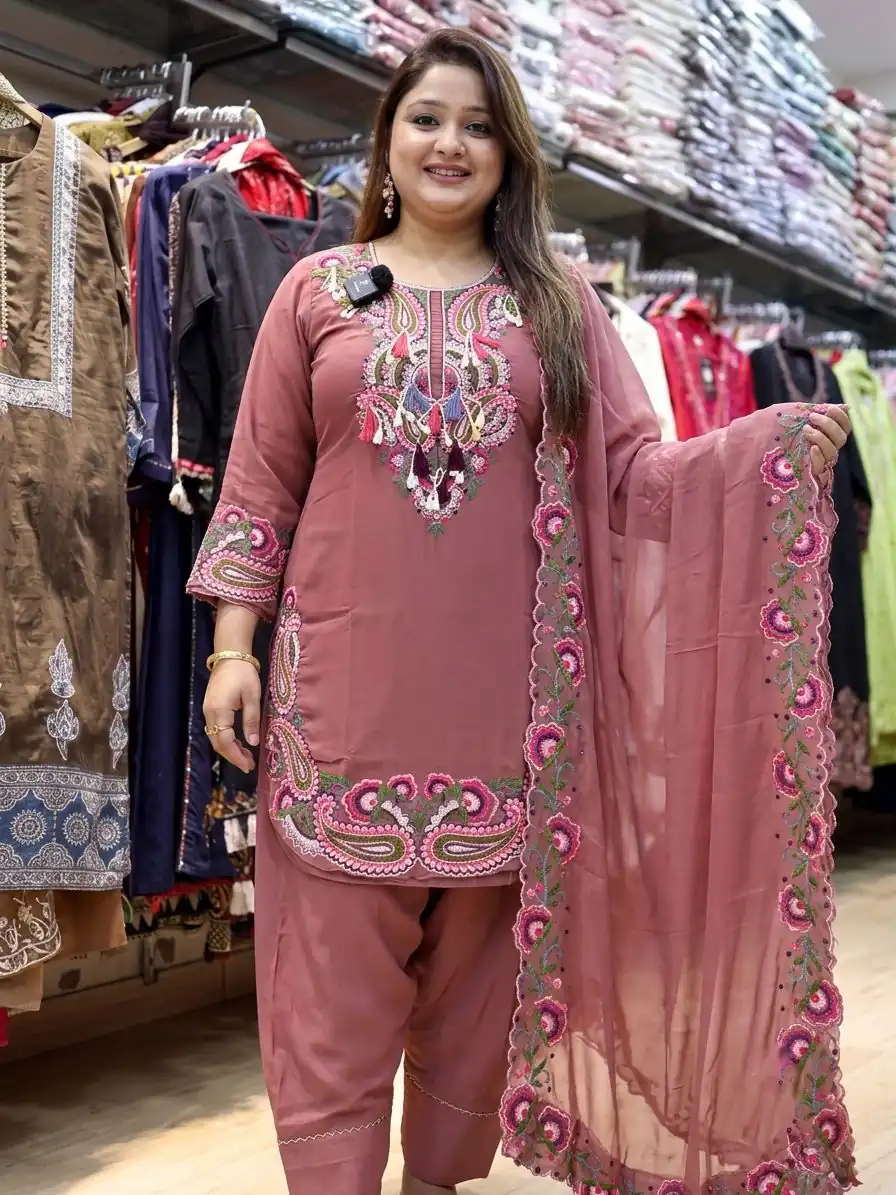 SRK 5348 Rust Color Georgette Mirror Embroidery Work Salwar Suit . Best Price ₹2399. Delivery 4-6 Working Days. Shop now. | Casual Suits, Jump Suits, Creative suits, Designer Suits, Palazzo Suits, Party Wear Suits, Patiala Suits, Salwar suit, Straight Suits