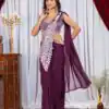 ST 1165 Wine Faux Georgette Saree with Embroidery Work & Sequins Work. Now at just ₹1799. Delivery 4-6 Working Days. Shop now. | Creative Sarees, Bollywood Sarees, Designer Sarees, Embroidered Sarees, Ethnic Saree, Modern Digital sarees, Party Wear Sarees, Sarees