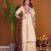 DIVA 152 Cream Color Roman Silk Salwar Suit with Embroidery Work. Available at ₹2399 only. Delivery 4-6 Working Days. Shop now. | Casual Suits, Jump Suits, Creative suits, Designer Suits, Palazzo Suits, Party Wear Suits, Patiala Suits, Salwar suit, Straight Suits
