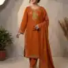 BE 473 Orange Color Roman Silk Salwar Suit with Embroidery Work. Available at ₹1999 only. Delivery 4-6 Working Days. Shop now. | Casual Suits, Jump Suits, Creative suits, Designer Suits, Palazzo Suits, Party Wear Suits, Patiala Suits, Salwar suit, Straight Suits