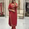 BE 473 Red Color Roman Silk Salwar Suit with Embroidery Work. Available at ₹1999 only. Delivery 4-6 Working Days. Shop now. | Casual Suits, Jump Suits, Creative suits, Designer Suits, Palazzo Suits, Party Wear Suits, Patiala Suits, Salwar suit, Straight Suits