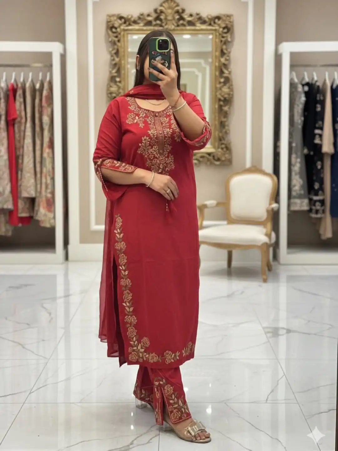 BE 473 Red Color Roman Silk Salwar Suit with Embroidery Work. Available at ₹1999 only. Delivery 4-6 Working Days. Shop now. | Casual Suits, Jump Suits, Creative suits, Designer Suits, Palazzo Suits, Party Wear Suits, Patiala Suits, Salwar suit, Straight Suits
