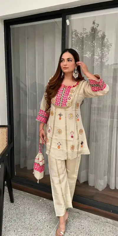 LG 2091 Cream in Cos Moss Mirror Work & Embroidery Work Salwar Suit . Festive Deal ₹2049. Delivery 4-6 Working Days. Shop now. | Casual Suits, Jump Suits, Creative suits, Designer Suits, Palazzo Suits, Party Wear Suits, Patiala Suits, Salwar suit, Straight Suits