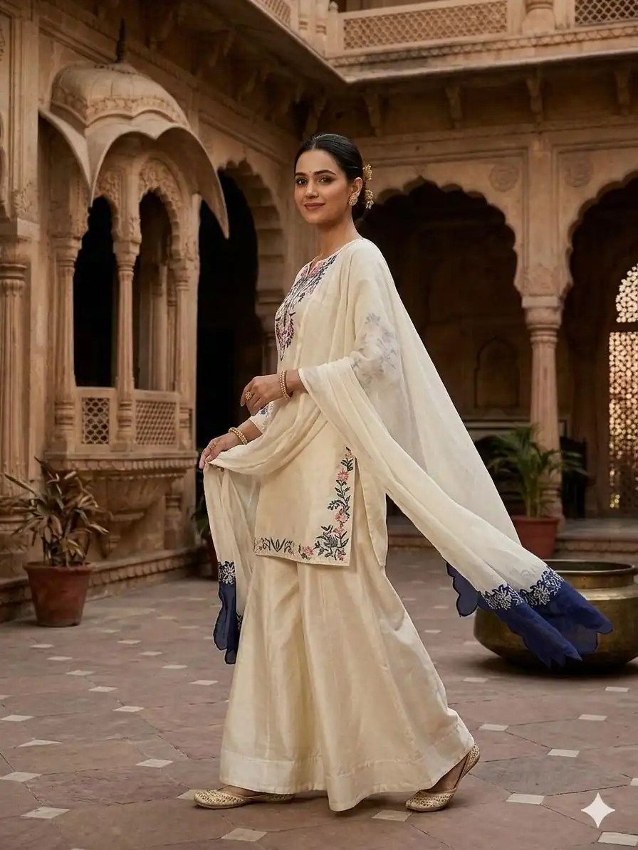 LG 2113 Off Whit eCrape Silk with Embroidery Work Salwar Suit . Introductory Price ₹2049. Delivery 4-6 Working Days. Shop now. | Casual Suits, Jump Suits, Creative suits, Designer Suits, Palazzo Suits, Party Wear Suits, Patiala Suits, Salwar suit, Straight Suits