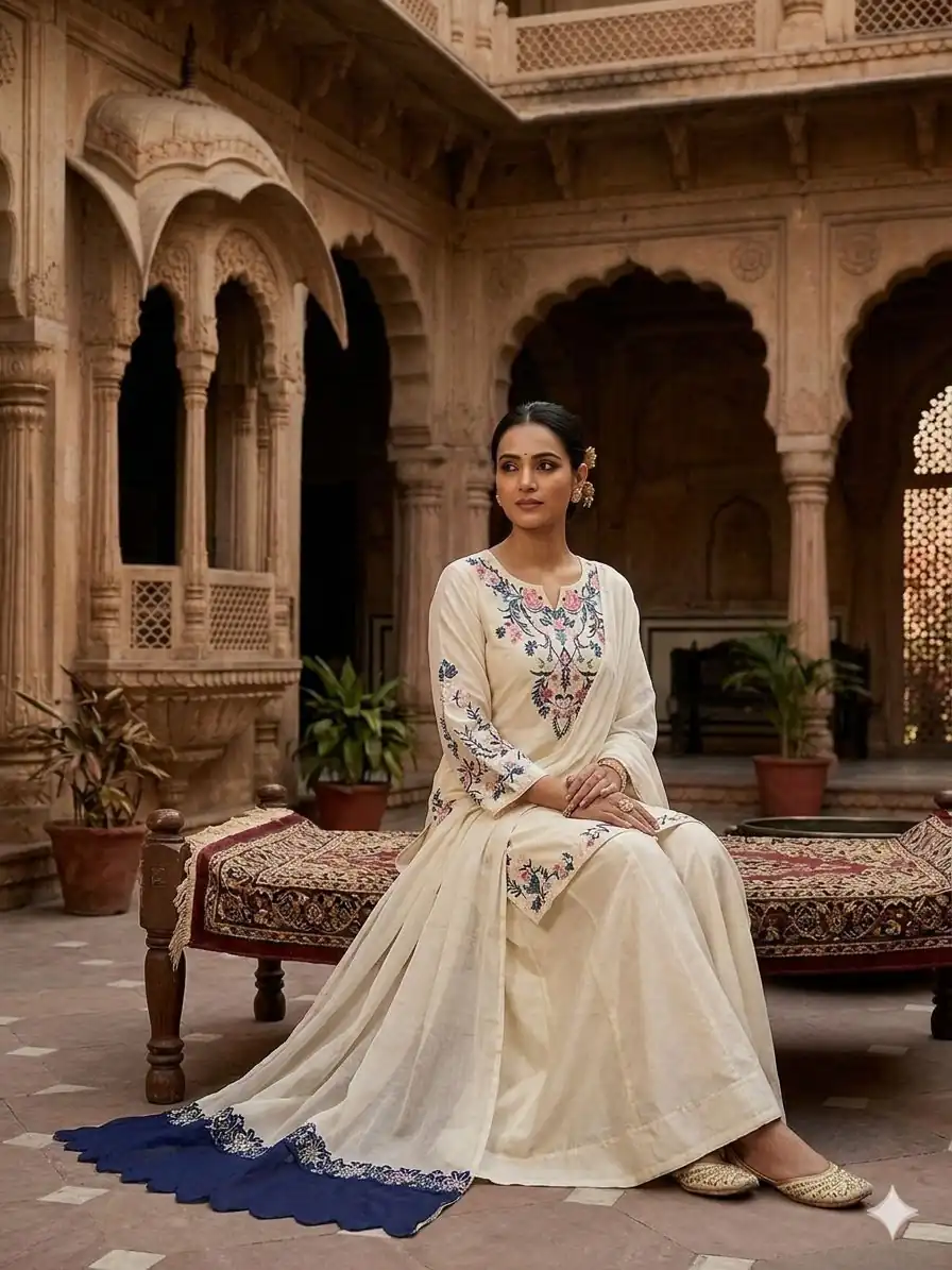 LG 2113 Off Whit eCrape Silk with Embroidery Work Salwar Suit . Introductory Price ₹2049. Delivery 4-6 Working Days. Shop now. | Casual Suits, Jump Suits, Creative suits, Designer Suits, Palazzo Suits, Party Wear Suits, Patiala Suits, Salwar suit, Straight Suits