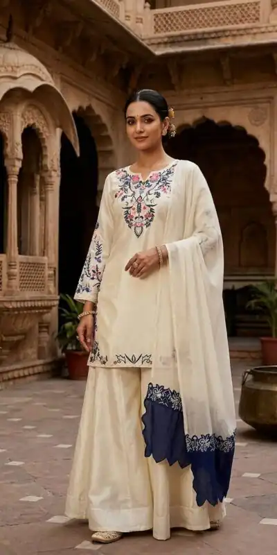 LG 2113 Off Whit eCrape Silk with Embroidery Work Salwar Suit . Introductory Price ₹2049. Delivery 4-6 Working Days. Shop now. | Casual Suits, Jump Suits, Creative suits, Designer Suits, Palazzo Suits, Party Wear Suits, Patiala Suits, Salwar suit, Straight Suits