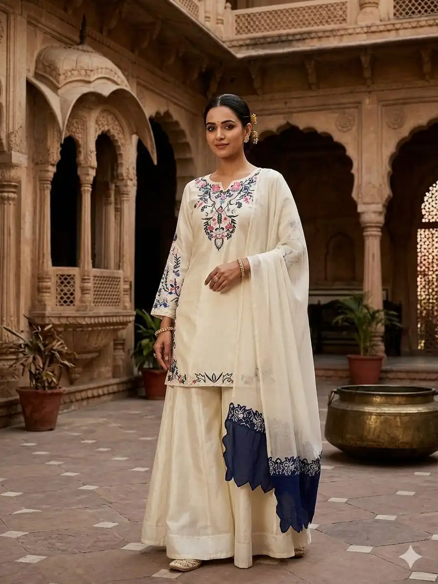 LG 2113 Off Whit eCrape Silk with Embroidery Work Salwar Suit . Introductory Price ₹2049. Delivery 4-6 Working Days. Shop now. | Casual Suits, Jump Suits, Creative suits, Designer Suits, Palazzo Suits, Party Wear Suits, Patiala Suits, Salwar suit, Straight Suits