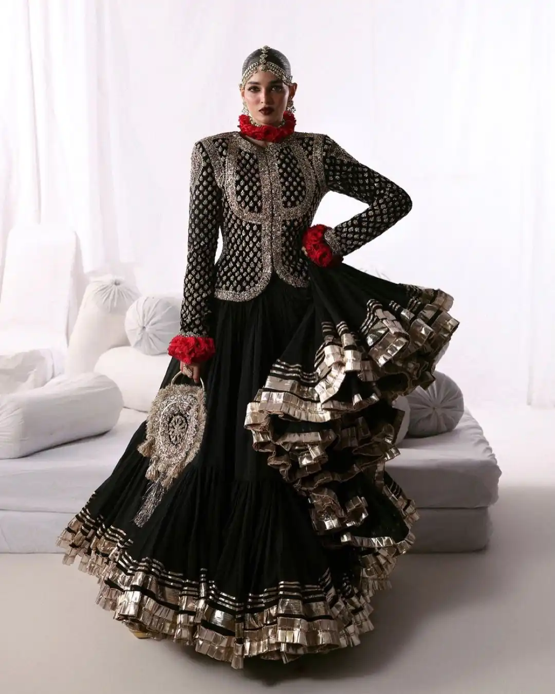 RTC 6036 Black Faux Georgette Lehenga Choli Perfect for Wedding, Party, Festival Celebrations, Ganesh Chaturthi, Diwali – . Introductory Price ₹2149. | Bollywood Lehenga, Creative Lehenga, Designer Lehenga, Embroidered Lehenga, Lehenga, Party Wear Lehenga
